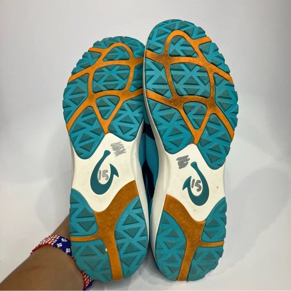 Olukai miki trainer sneakers teal casual women’s‎ size 8 bright slides